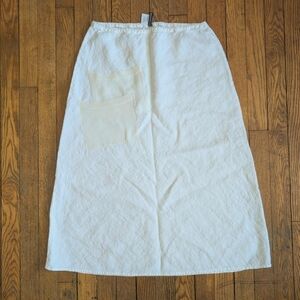 Vintage Y2k Linen White Midi Skirt